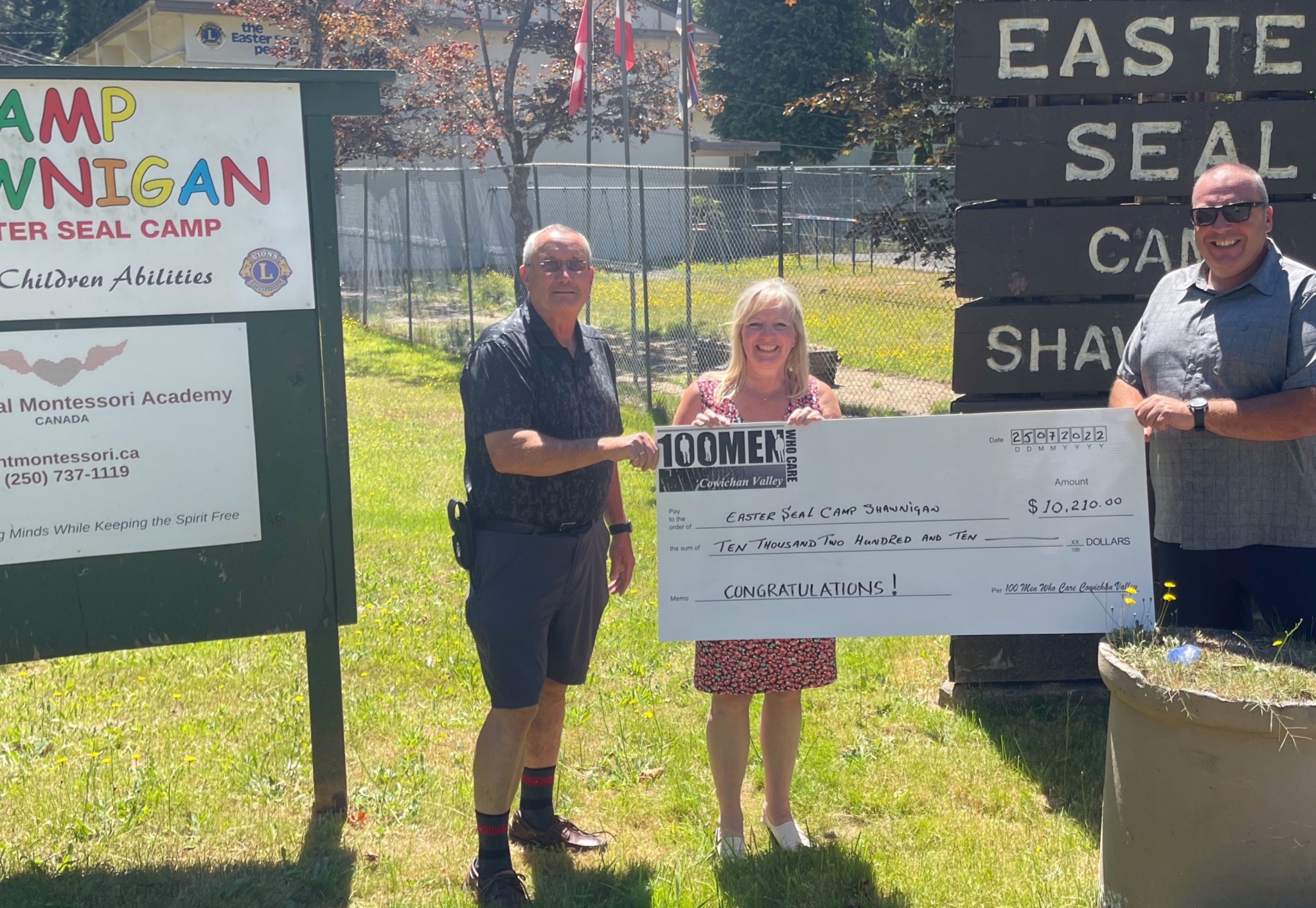100 men who care cowichan valley donate to easter seals camp shawnigan