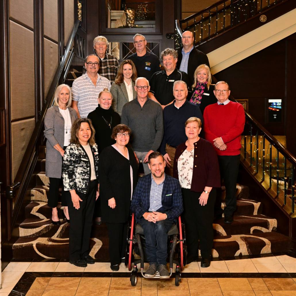 Easter Seals Board of Directors for 2024 positioned for a photo on a staircase. 